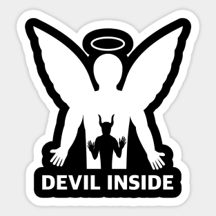 Devil Inside white Sticker